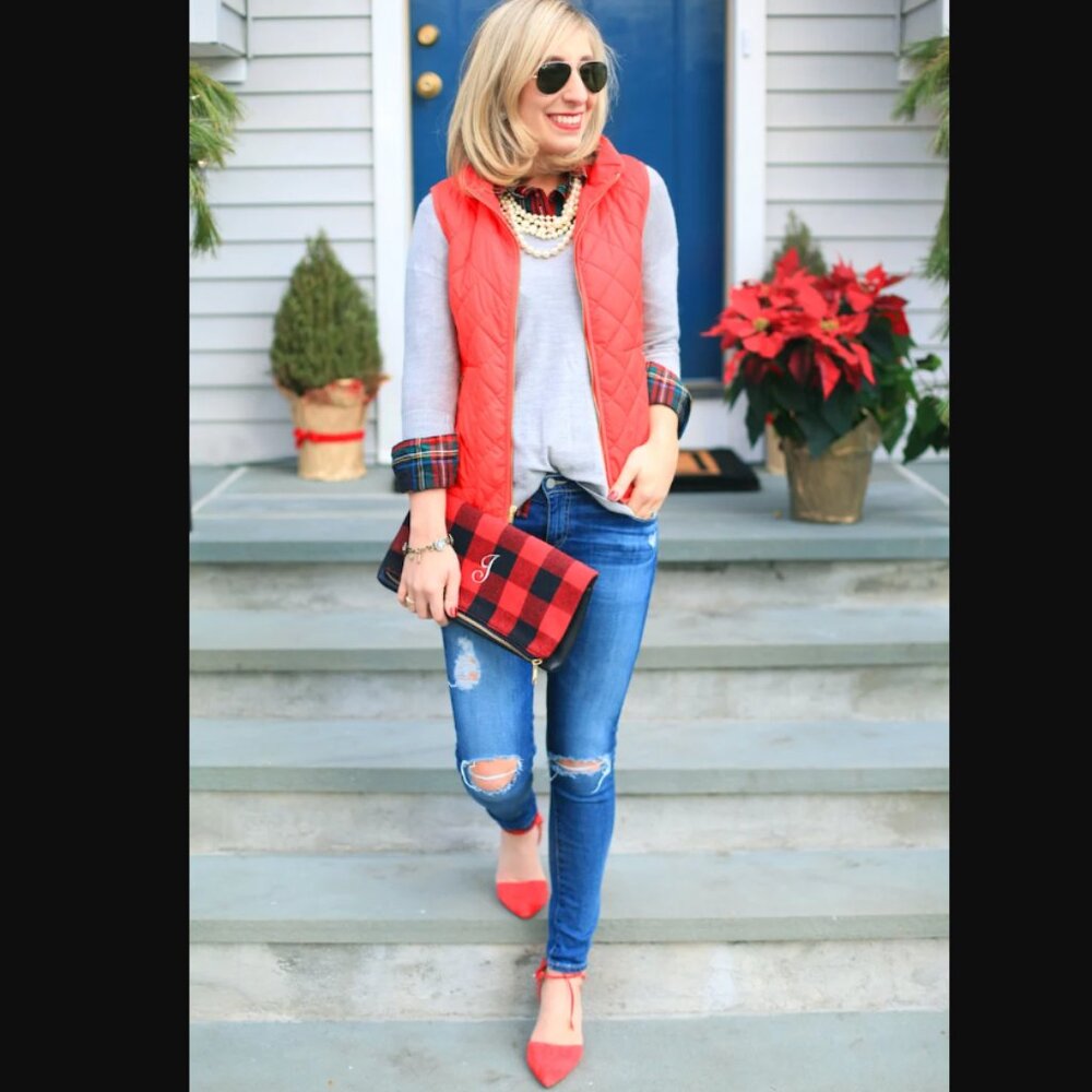 J. Crew - Excursion Down Blend Quilted Puffer Vest 92465 | Size Small | Coral